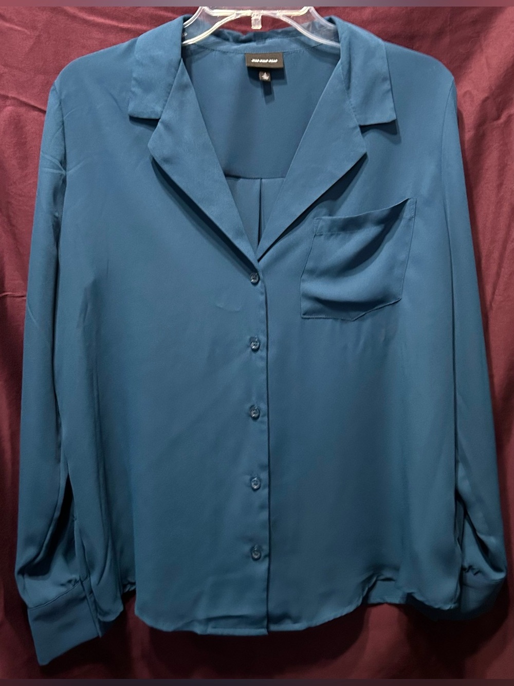 Who What Wear Teal Blue Blouse